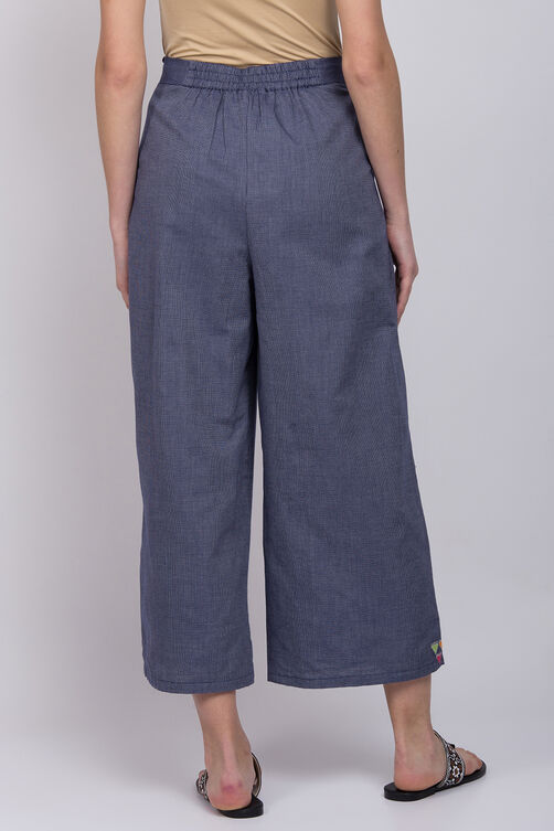 Navy Blue Cotton Palazzo image number 4