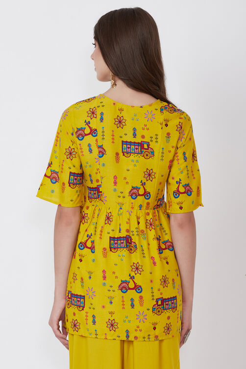 Yellow Viscose Rayon Top image number 6