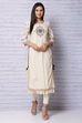 Off White Viscose Cotton Kurta image number 1