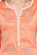 Peach Straight Poly Chanderi Kurta image number 1