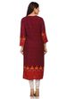 Wine Straight Cotton Kurta image number 3