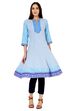 Blue Kalidar Cotton Kurta image number 0