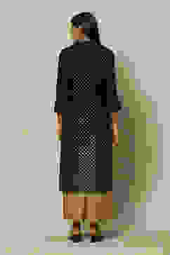 Black LIVA Straight Printed Kurta image number 4