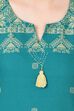 Green A-Line Poly Cotton Kurta image number 5