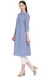 Light-Blue Chambray A-Line Kurta image number 2