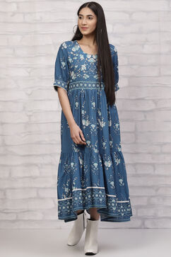 Indigo LIVA Tiered Dress image number 0