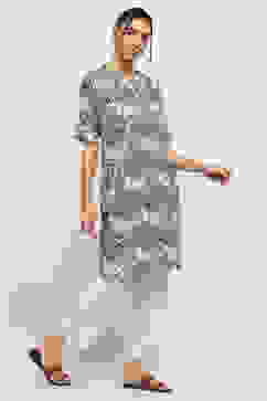 Black Printed Straight Kurta image number 4