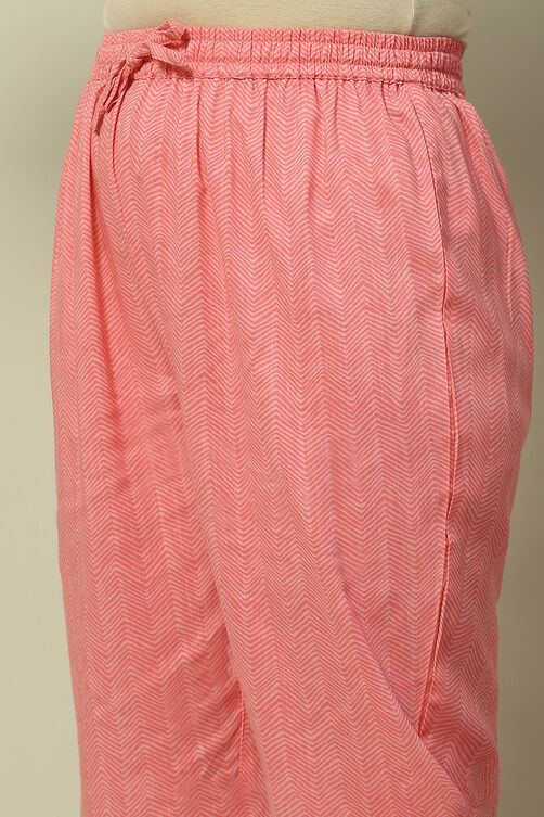 Pink Poly Chiffon Straight Suit Set image number 2