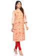Green Cotton A-Line Kurta image number 2
