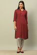 Blue Viscose Blend Printed Straight Kurta image number 0