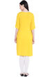 Yellow Straight Kurta image number 3