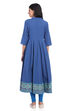Dark Blue Kalidar Cotton Kurta image number 5