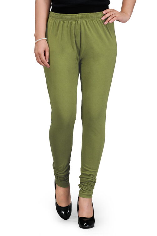 Olive Cotton Leggings image number 0