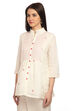 Ecru Flared Cotton Indie Top image number 3