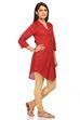 Red Straight Cotton Kurta image number 2