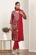 Red Cotton Straight Suit Sets image number 0