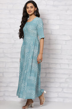 Grey LIVA Flared Dress image number 2