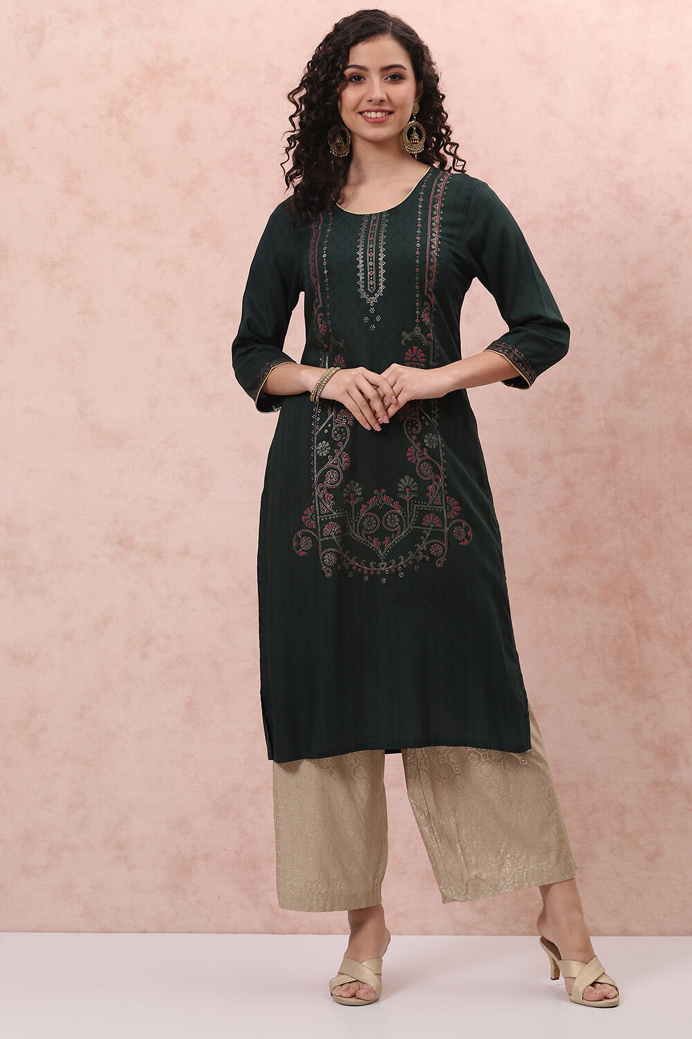 Phalsa LIVA Straight Kurta image number 2