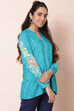 Blue Viscose Rayon Short Top image number 2