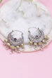 Dark Pink Brass Chaandbali image number 0