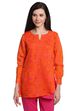 Orange Art Silk Indie Top image number 0