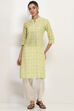 Grey Cotton Straight Kurta image number 5