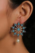Turquoise Metal Brass Earrings image number 0