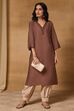Teal Viscose Blend Straight Solid Kurta image number 0