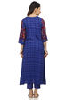 Blue Flared Viscose Kurta image number 4