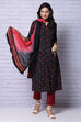 Black And Red Cotton Dupatta image number 3