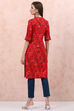 Indigo LIVA Straight Kurta image number 4