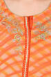 Orange Flared Polyester Kurta image number 5