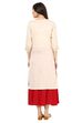 Beige Straight Poly Cotton Kurta image number 3
