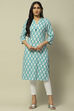 Sea Blue Rayon Staight Kurta image number 5