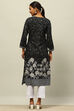 Black Rayon Printed Straight Kurta image number 3