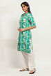 Purple Printed Straight Kurta image number 2