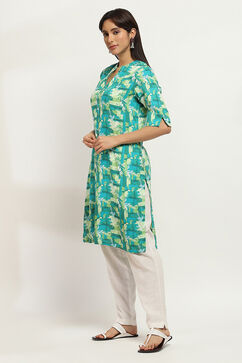Teal Viscose Rayon Straight Kurta image number 2