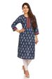 Indigo Straight Cotton Kurta image number 0
