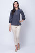 Teal Blue Poly Cotton Straight Top image number 4
