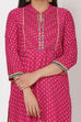 Pink Viscose Rayon Straight Kurta image number 1