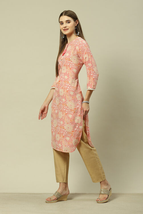 Mint Green Viscose Straight Printed Kurta image number 2