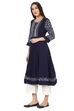 Indigo Kalidar Viscose Rayon Kurta image number 2