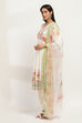 White Viscose Rayon Gathered Set image number 3