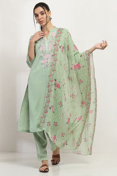 Sage Green Polyester Dupatta image number 0