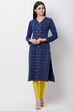 Blue Cotton Straight Kurta image number 0