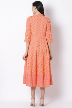 Orange Cotton Kalidar Dress image number 4