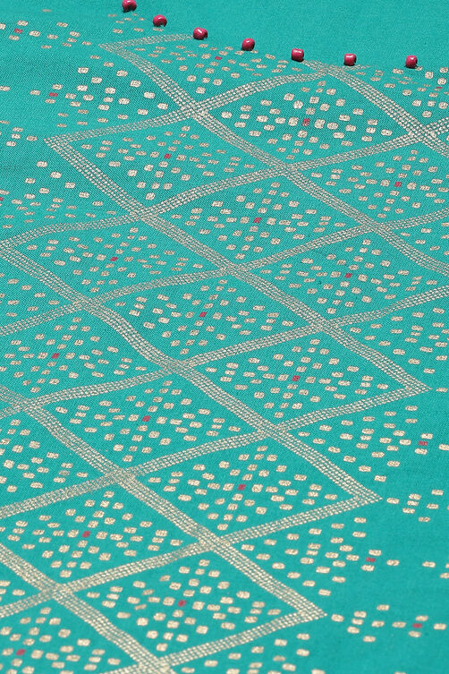 Green Cotton Flex Straight Suit Set image number 1