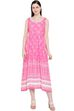 Pink Viscose Flared Kurta image number 0