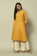 Yellow LIVA Straight Printed Kurta image number 0