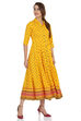 Mustard Kalidar Viscose Dress image number 3
